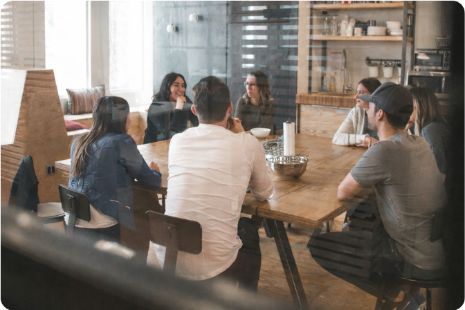 People sitting around a table